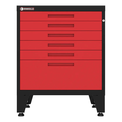 Armadillo Tough Red 6-Drawer Tool Cabinet with Rubber Work Mat - AR6DR28BR