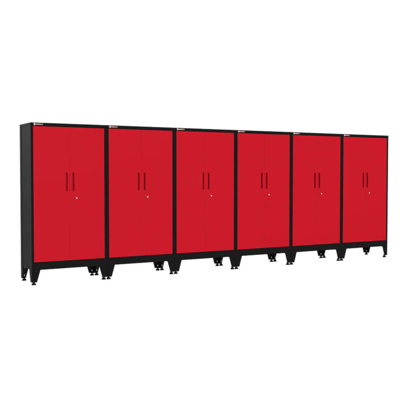 Armadillo Tough Red Gear Locker Tall Cabinet (6-Pack) - AR6PC34R