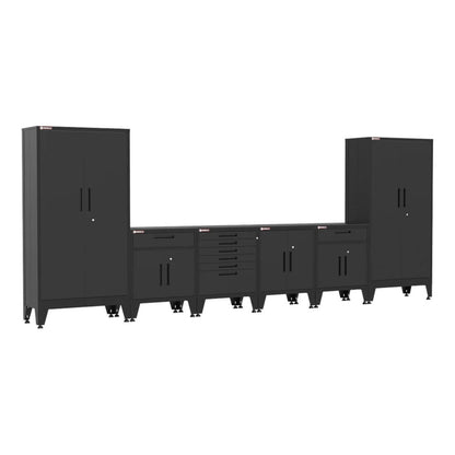 Armadillo Tough Black 6-Piece Garage Cabinet System with Levelers - AR6PC72B