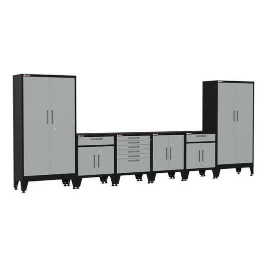 Armadillo Tough Grey 6-Piece Garage Cabinet System with Levelers - AR6PC72G