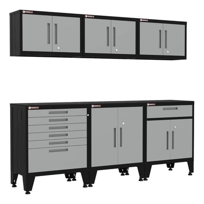 Armadillo Tough Grey 6-Piece Garage Cabinet Storage Solution with Levelers - AR6PC75G