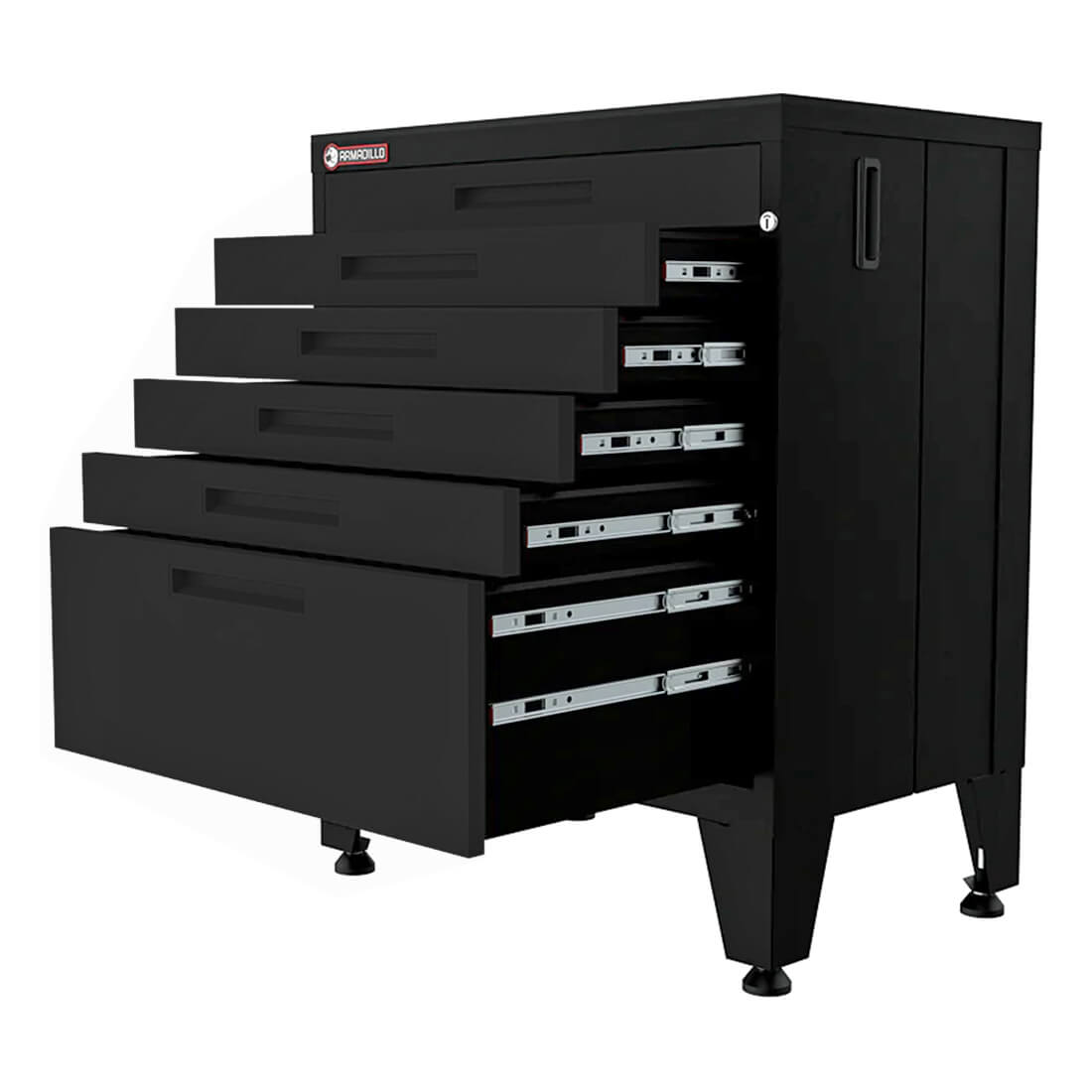 Armadillo Tough Black 8-Piece Garage Cabinet Setup with Levelers - AR8PC98B