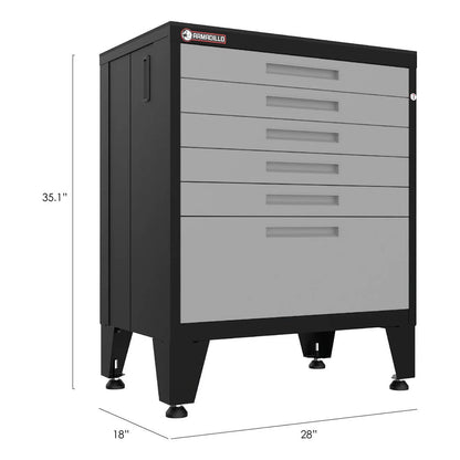 Armadillo Tough Grey 8-Piece Garage Cabinet Kit with Levelers - AR8PC99G