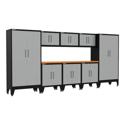 Armadillo Tough Grey 9-Piece Garage Cabinet Set with Levelers - AR9PC24G
