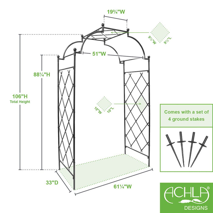 Achla Designs Lattice Tunnel Arbor - ARB-32G