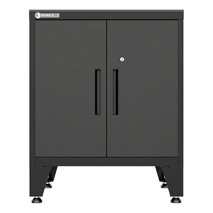 Armadillo Tough Black 2-Door Base Cabinet with Rubber Work Mat - ARDO28BB
