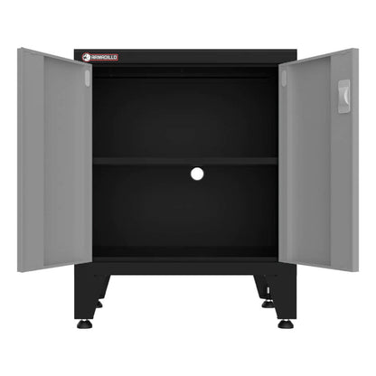 Armadillo Tough Grey 2-Door Base Cabinet with Rubber Work Mat - ARDO28BG