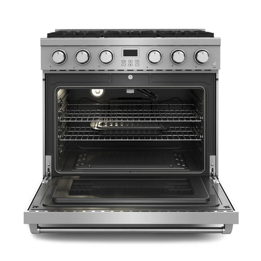 Thor Kitchen 36-Inch Propane Gas Range with 6 Burners, 6.0 Cu. Ft. Convection Oven in Stainless Steel  - ARG36LP