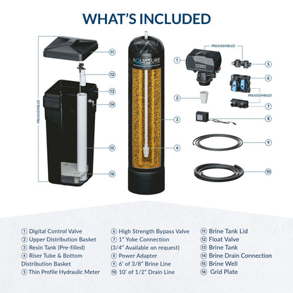Aquasure Harmony Series | 64,000 Grains Water Softener w/ Fine Mesh Resin - AS-HS64FM