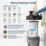 Aquasure Harmony Series | 64,000 Grains Water Softener with 10" Sediment/Carbon/Zinc Triple Purpose Whole House Water Filter - AS-HS64SCP