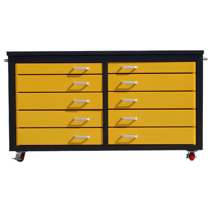 Chery Industrial AS-IS 6ft Storage Cabinet with Workbench 10 Drawers D_WW000196
