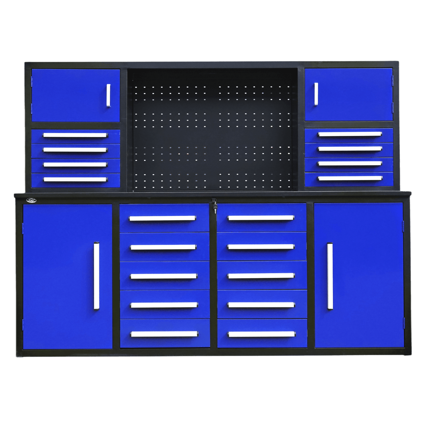 Chery Industrial AS-IS 7' Garage Storage Cabinet with Workbench 18 Drawers & 4 Cabinets & Pegboard