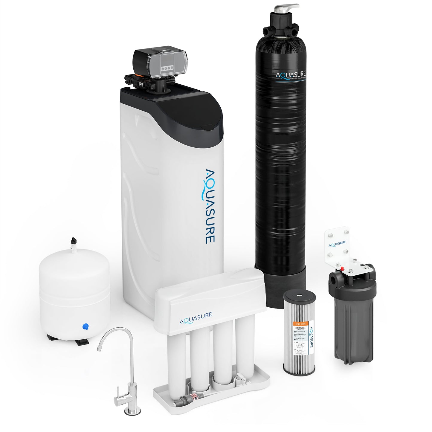 Aquasure Signature Lite Series Water Treatment System with All-in-One Water Softener - 75 GPD Reverse Osmosis Filtration System - AS-SE-LITE650A