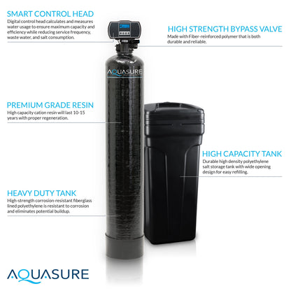 Aquasure Signature Elite | 1,500,000 Gallons Whole House Water Filter Treatment Bundle with 72,000 Grains Softener, 75 GPD Reverse Osmosis System - AS-SE2000A