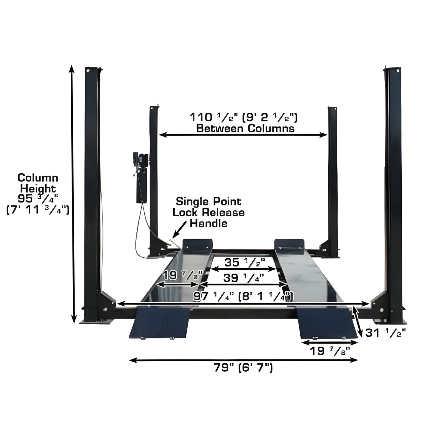 Atlas PRO9000 4 Post Lift + RJ6 Rolling Jacks Combo - ATEXH-PRO9-COMBO2-FPD