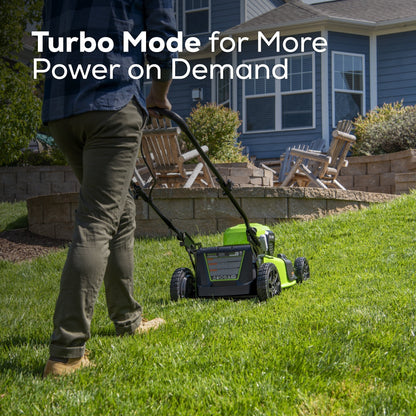 Greenworks 48V 20" Cordless Push Mower 3PC Combo Kit, (2) 4.0Ah, (1) 2.0Ah Battery, Rapid Charger - 1366302
