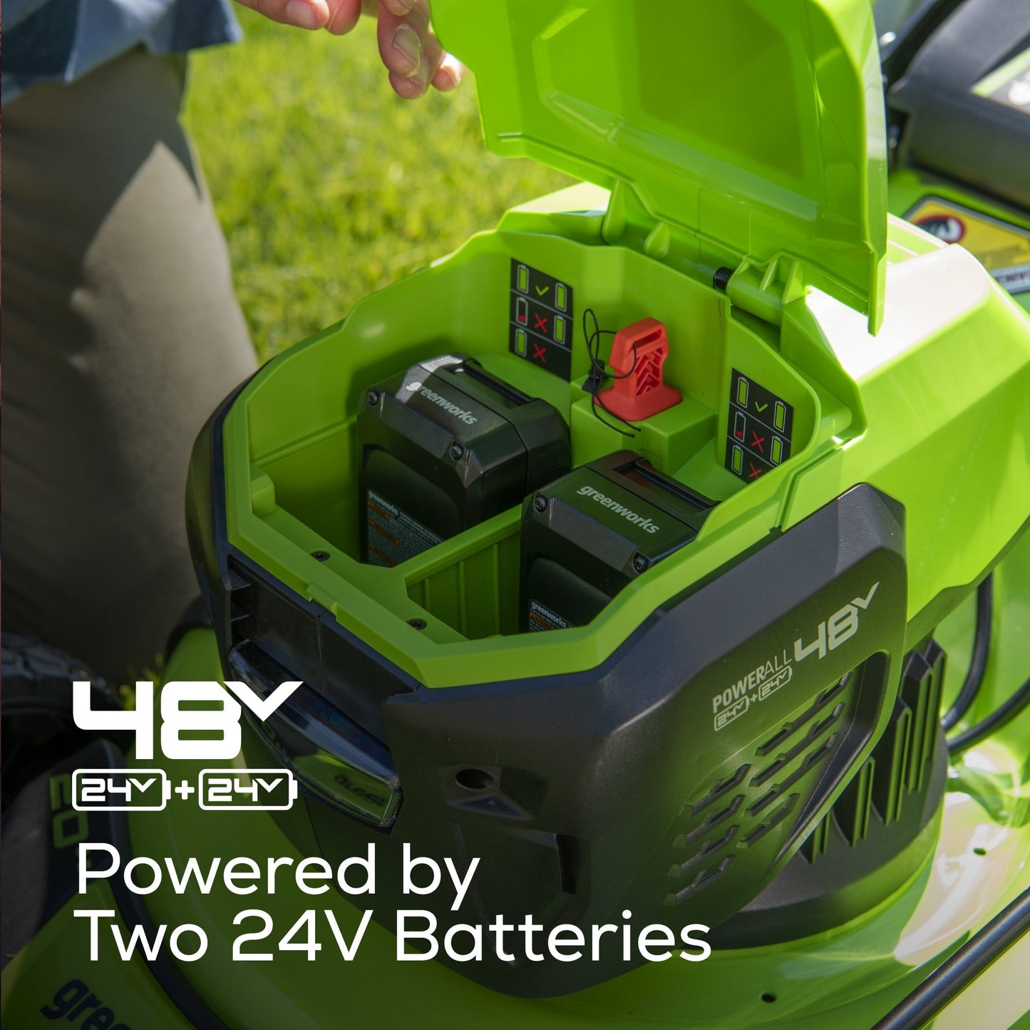 Greenworks 48V 20" Cordless Push Mower 3PC Combo Kit, (2) 4.0Ah, (1) 2.0Ah Battery, Rapid Charger - 1366302