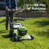 Greenworks 48V 20" Cordless Push Mower 3PC Combo Kit, (2) 4.0Ah, (1) 2.0Ah Battery, Rapid Charger - 1366302