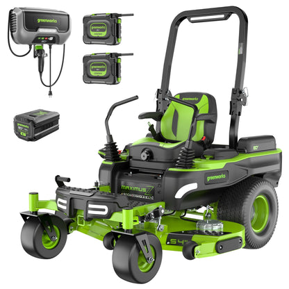 Greenworks 80V 54" MaximusZ Zero Turn Riding Mower with (2) 16.0 Ah & (1) 4.0 Ah Batteries and 1.5kW Charger - 7427002