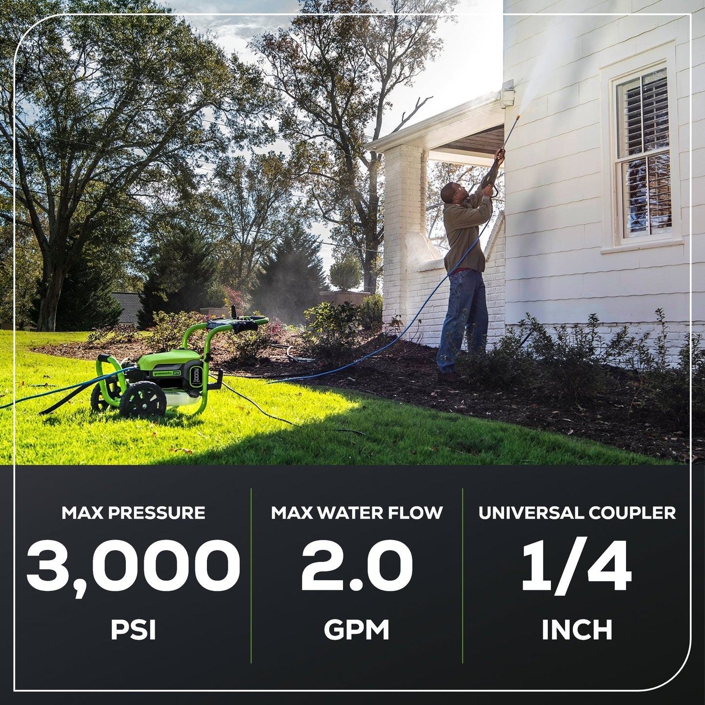 Greenworks 3000 PSI Pressure Washer w/ 24V 600-PSI Cordless Power Cleaner Combo Kit - 1376002-VK