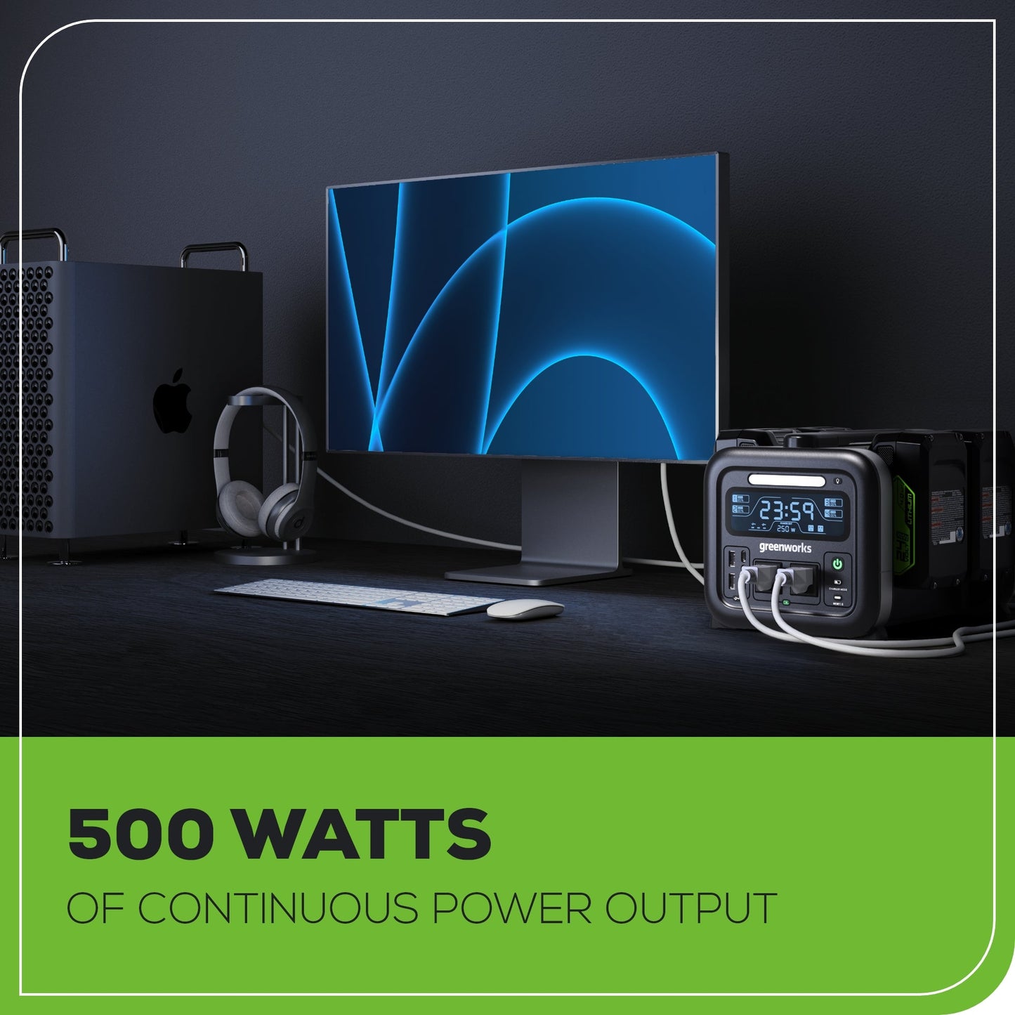 Greenworks 24V 500W Portable Power Station w/ (4)4.0Ah Battery & Charger - 2988402