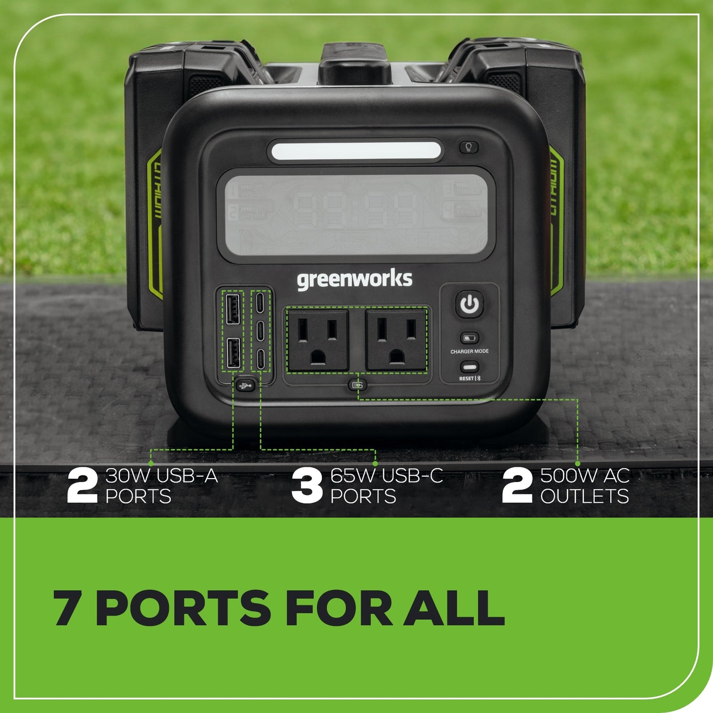 Greenworks 24V 500W Portable Power Station w/ (4)4.0Ah Battery & Charger - 2988402