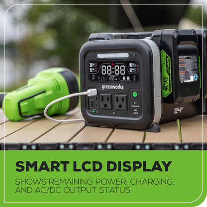 Greenworks 24V 500W Portable Power Station w/ (4)4.0Ah Battery & Charger - 2988402