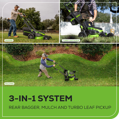 Greenworks 80V 25" Cordless Battery Dual Blade Self-Propelled Mower w/ 4.0Ah Battery & Rapid Charger - 2541402