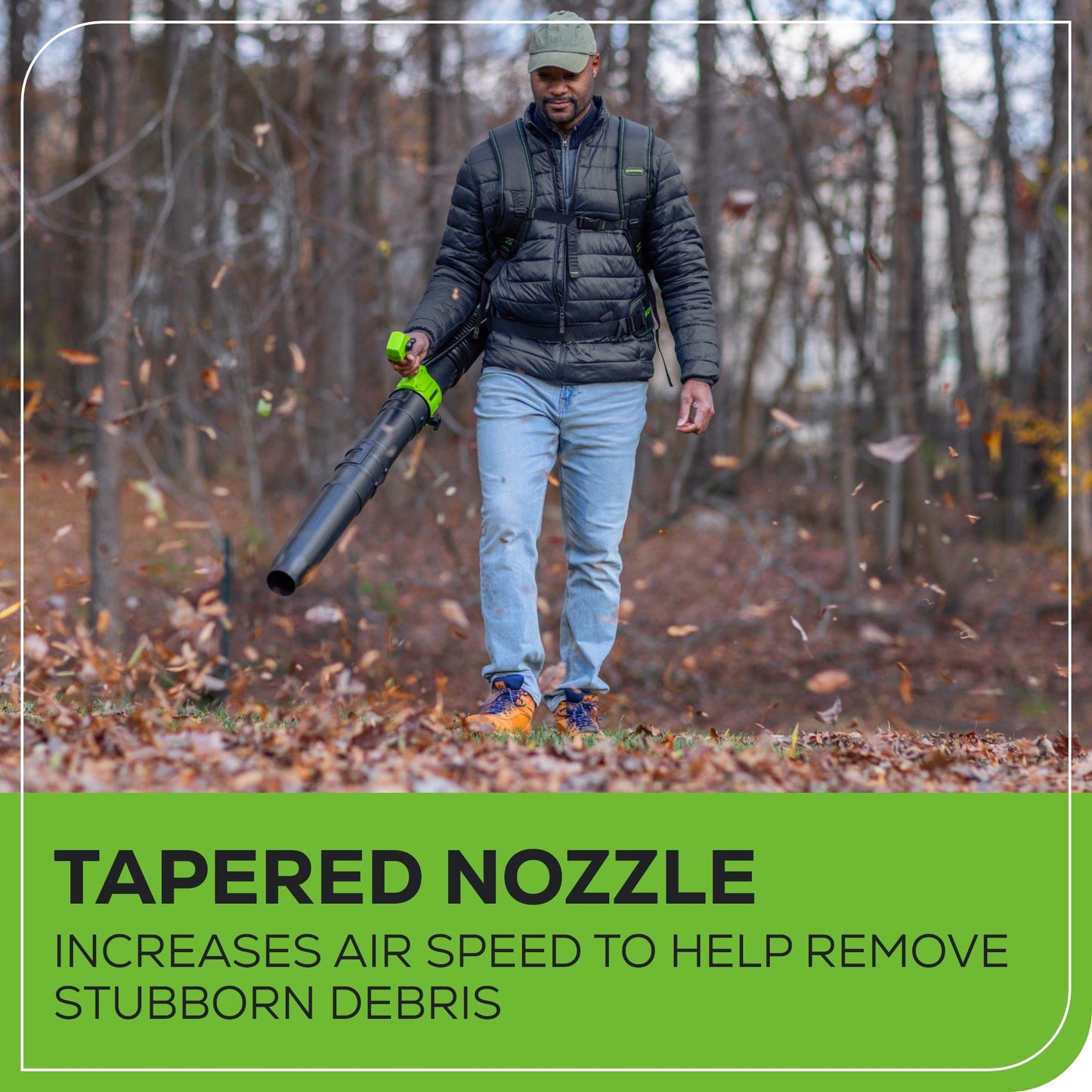 Greenworks 80V 750CFM Cordless Battery Single Port Backpack Blower w/ 4Ah Battery & Charger - 2437902