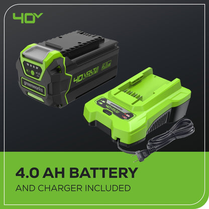 Greenworks 40V 16" Cordless Battery Brushless Push Lawn Mower w/ 4.0Ah Battery & Charger -2540802
