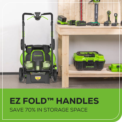 Greenworks 80V 25" Cordless Battery Dual Blade Self-Propelled Mower 2PC Combo Kit w/ (1) 4.0Ah Battery & (1)Rapid Charger - 1360902