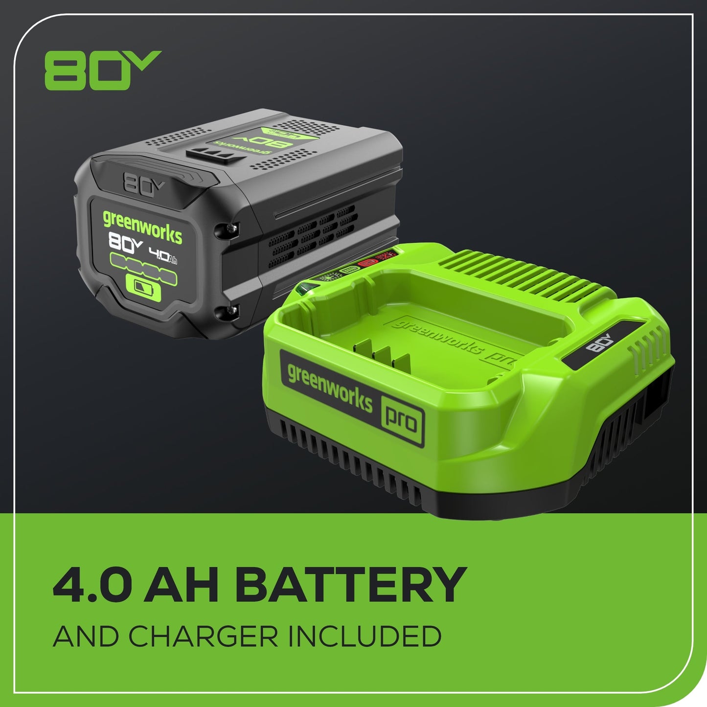 Greenworks 80V 18" 2.5kW Cordless Battery Chainsaw w/ (1) 4Ah Battery & 2A Charger - 2030102