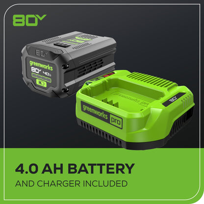 Greenworks 80V 18" 2.5kW Cordless Battery Chainsaw w/ (1) 4Ah Battery & 2A Charger - 2030102