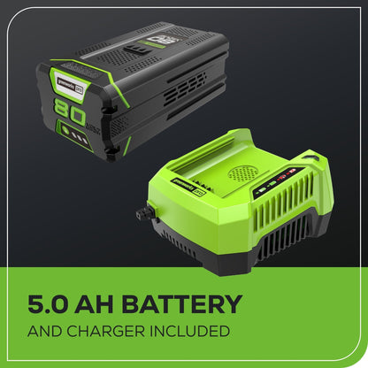 Greenworks 80V 25" Cordless Battery Dual Blade Self-Propelled Mower w/ 5.0Ah Battery & Rapid Charger - 2548402