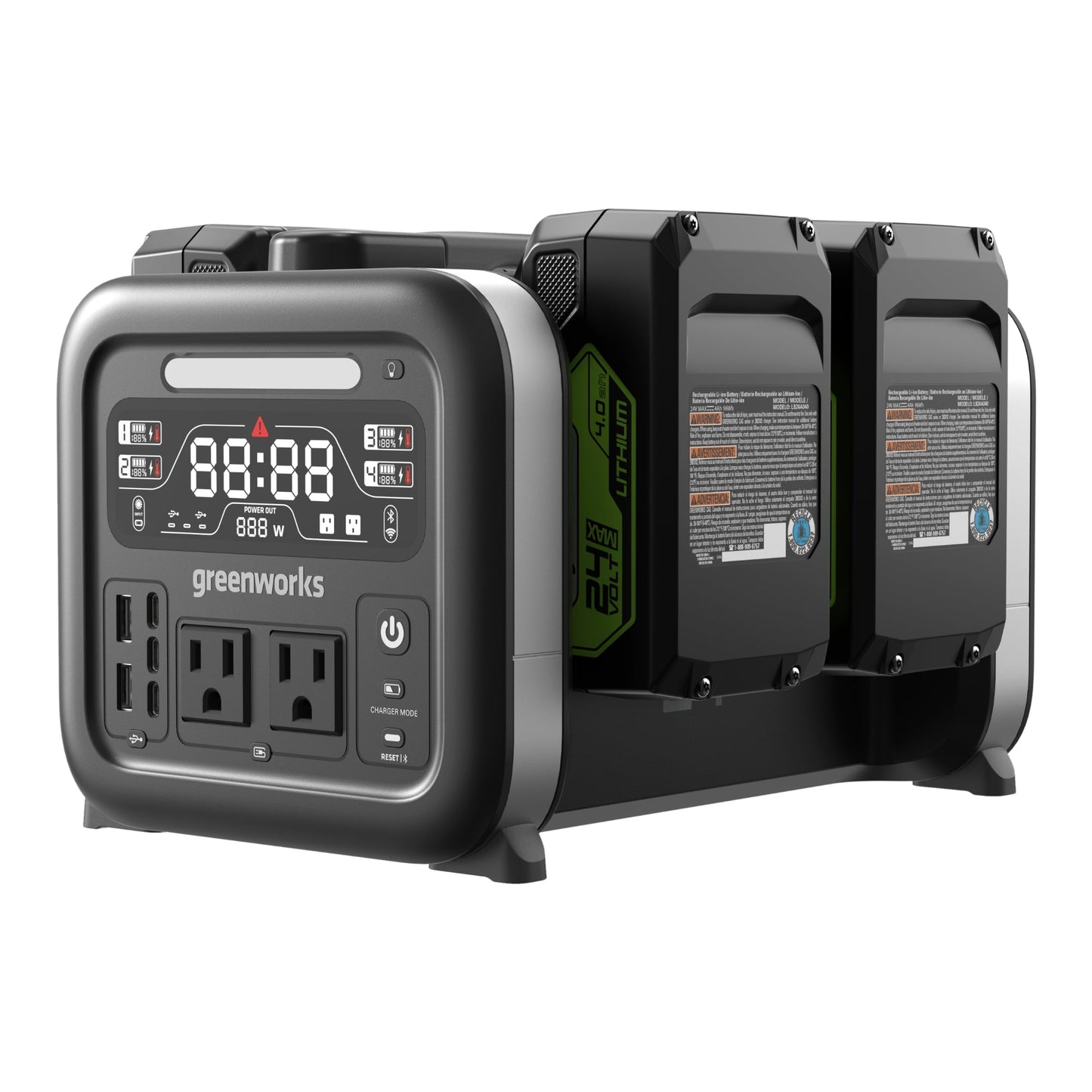 Greenworks 24V 500W Portable Power Station w/ (4)4.0Ah Battery & Charger - 2988402