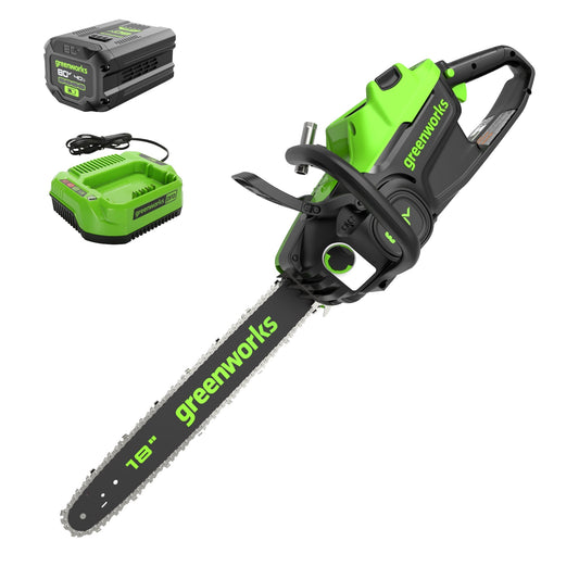 Greenworks 80V 18" 2.5kW Cordless Battery Chainsaw w/ (1) 4Ah Battery & 2A Charger - 2030102