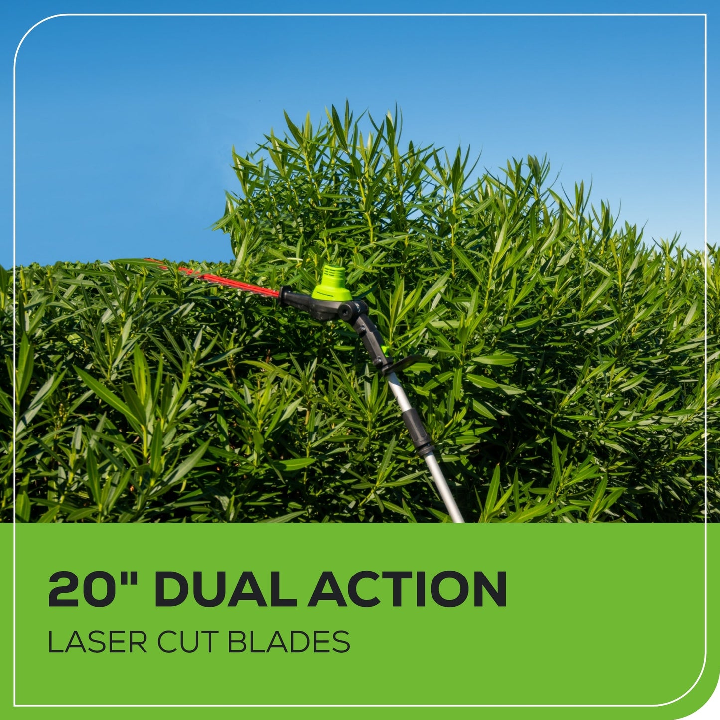 Greenworks 60V 10" Cordless Battery Pole Saw & 20" Pole Hedge Trimmer Combo Kit w/ 2.0 Ah Battery & Charger - 1311902