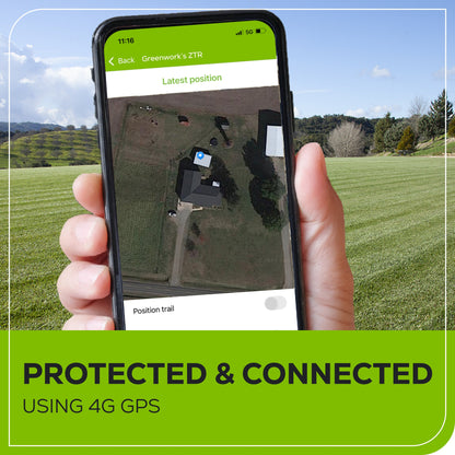 Greenworks 60V 42" Cordless Battery CrossoverT Riding Lawn Mower + Bagger w/ Six (6) 8.0Ah Batteries and Three (3) Dual Port Turbo Chargers - 7419802-VK