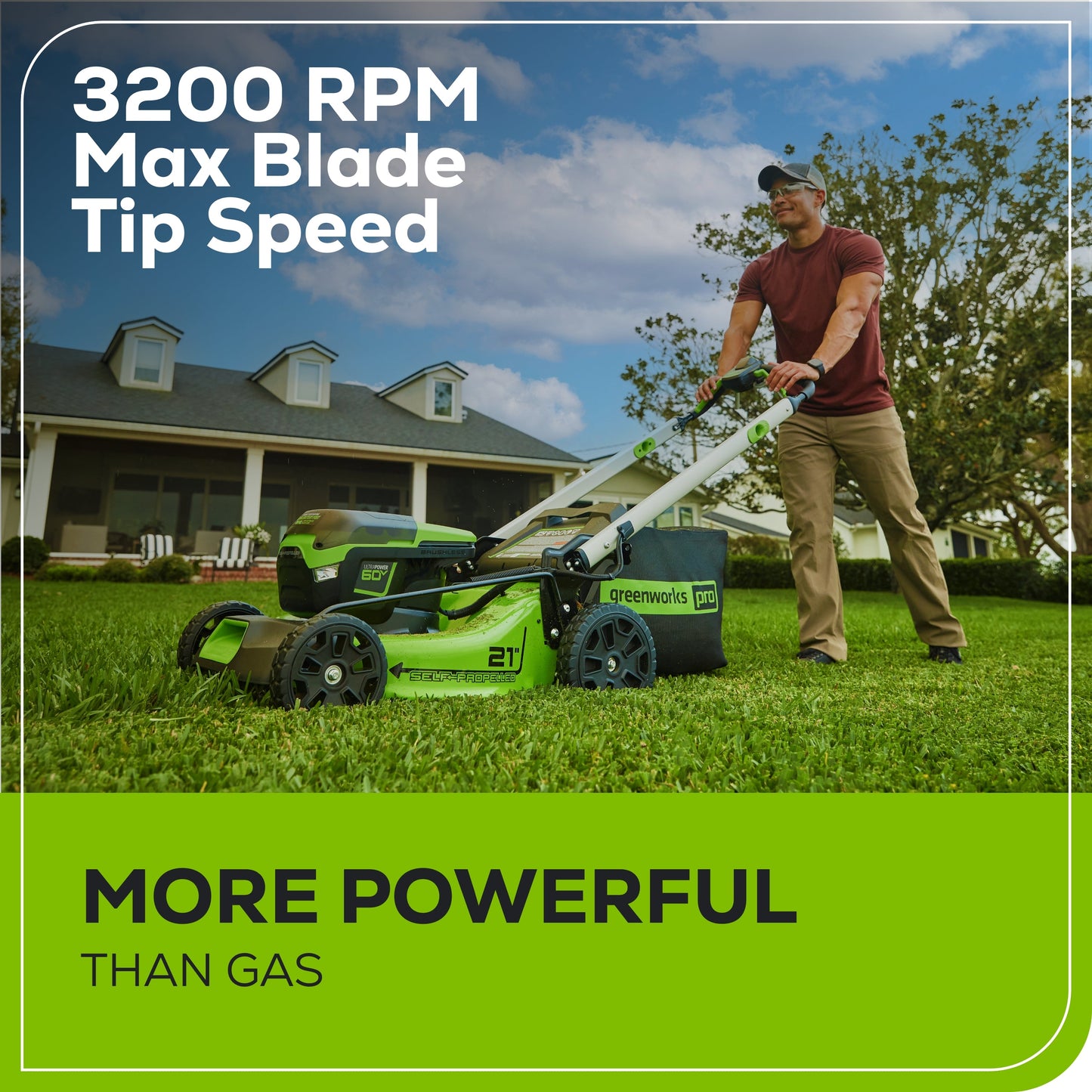 Greenworks RENEWED 60V 21" Cordless Battery Self-Propelled Lawn Mower w/ Two (2) 4.0Ah Batteries & Dual Port Charger - 2531702-OB
