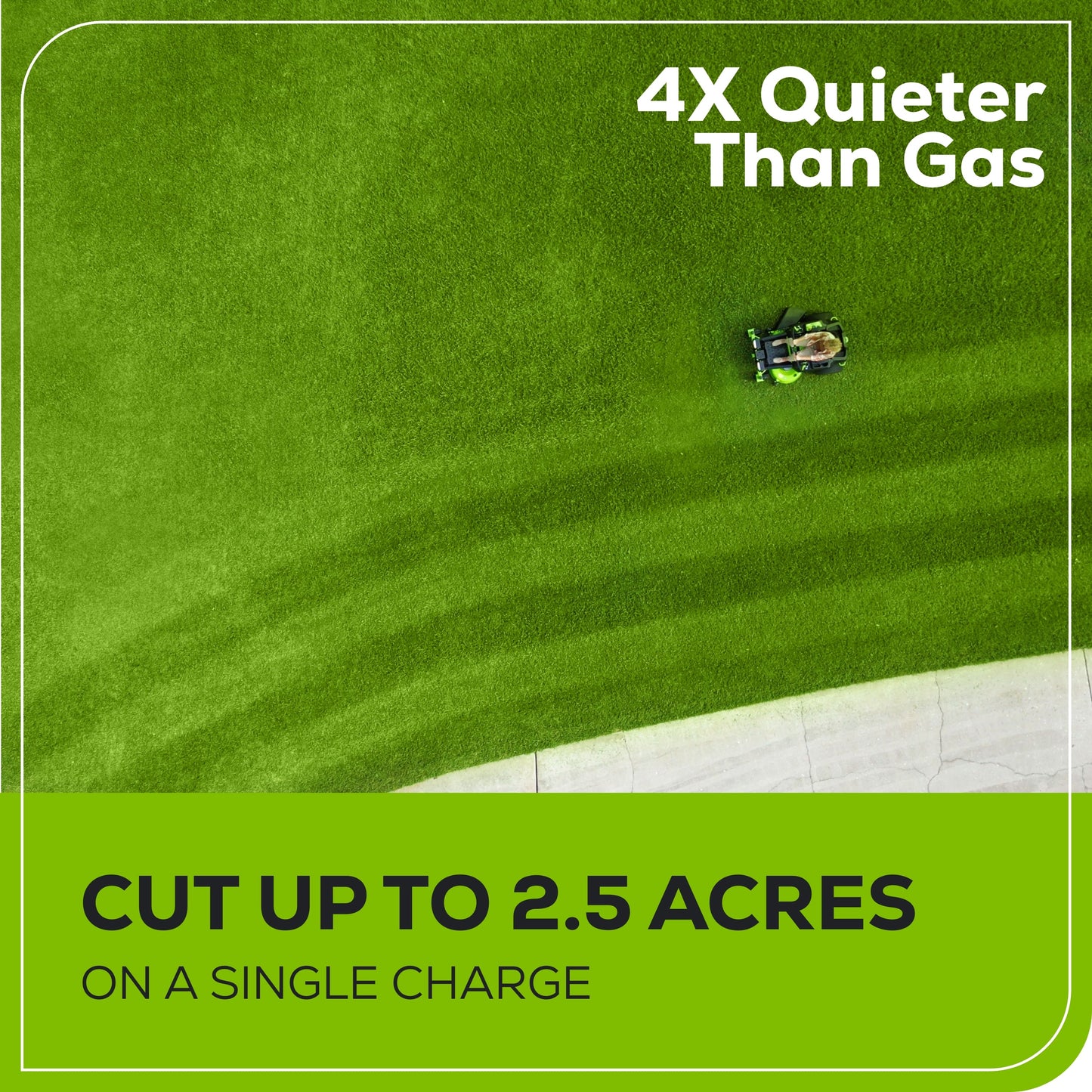 Greenworks 60V 42" Cordless Battery CrossoverZ Zero Turn Lawn Mower + Bagger w/ Six (6) 8.0Ah Batteries and Three (3) Dual Port Turbo Chargers  - 7419702-VK