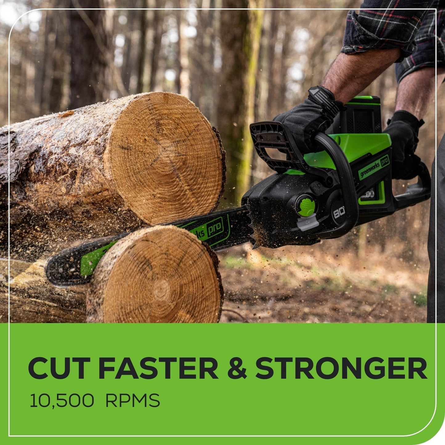Greenworks 80V 16‘’ 2.0kW Cordless Battery Chainsaw w/ 4.0 Ah Battery & Charger - 2009602