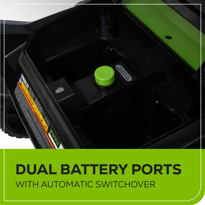 Greenworks 60V 22" Cordless Battery Single-Stage Snow Blower w/ Two (2) 5.0 Ah Batteries & Dual-Port Charger - 2608802