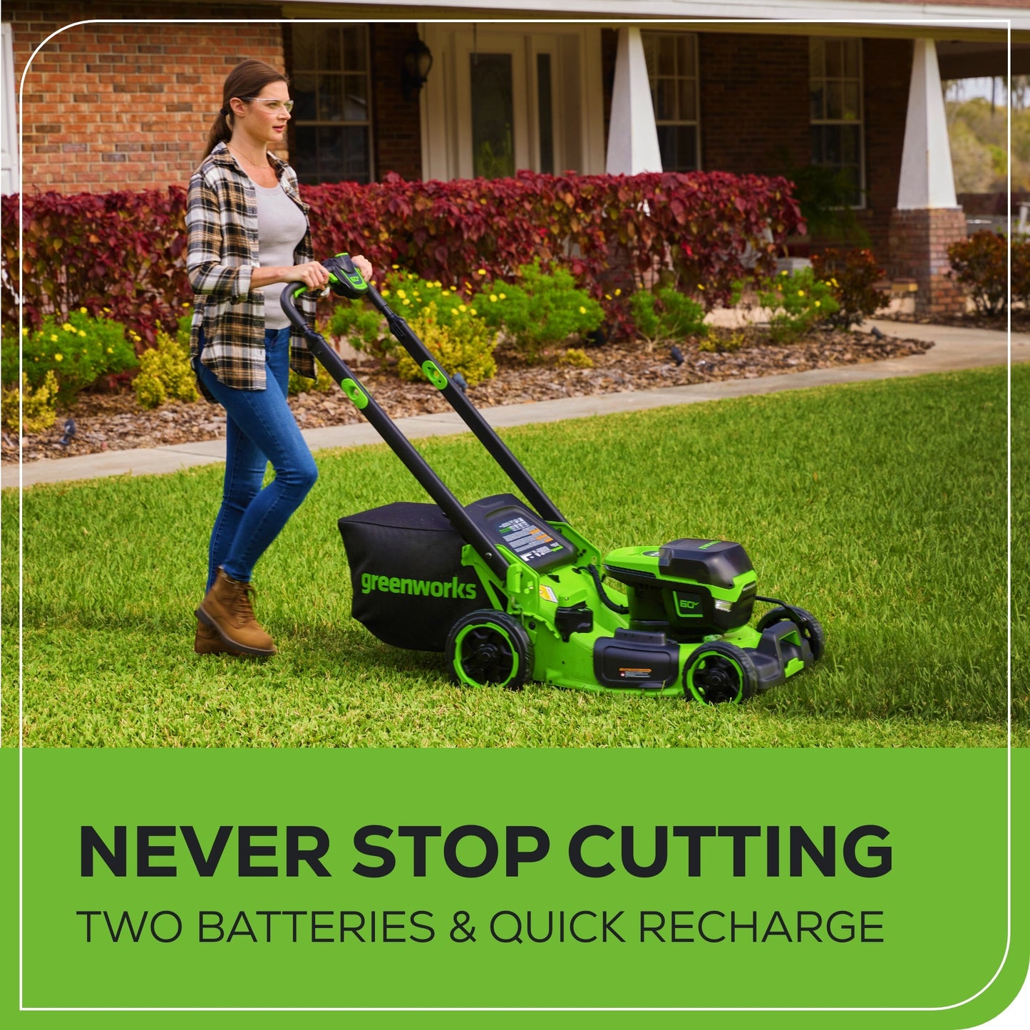 Greenworks 60V 22" Brushless Cordless Self-Propelled Lawn Mower w/ (2) 5.0Ah Battery & 6A Dual Port Charger - 2555402