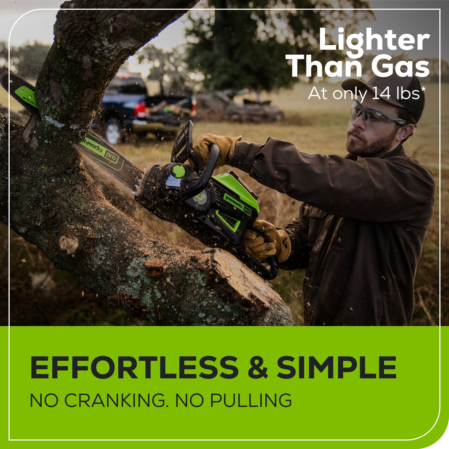 Greenworks 60V 18" Cordless Battery 2.0kW Chainsaw w/ 4.0 Ah Battery & Charger - 2019302