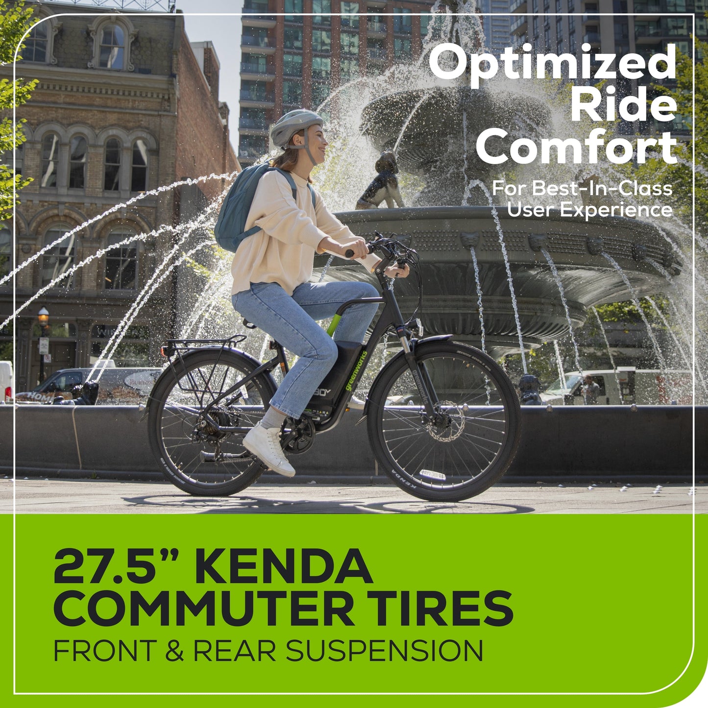Greenworks 80V VENTURE Series 27.5” Electric Commuter Bike w/ 4Ah Battery and Charger - 7422202