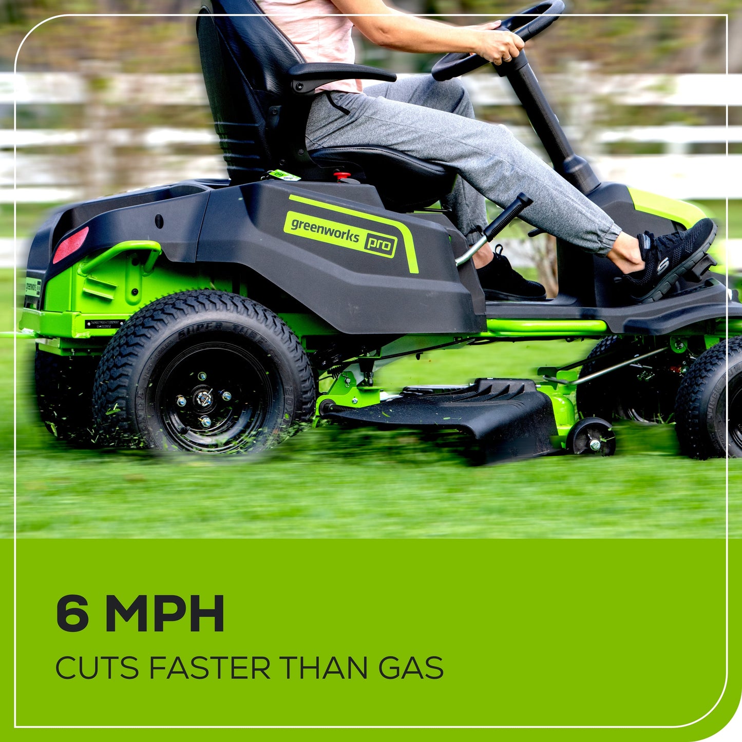 Greenworks 60V 42" Cordless Battery CrossoverT Riding Lawn Mower + Bagger w/ Six (6) 8.0Ah Batteries and Three (3) Dual Port Turbo Chargers - 7419802-VK