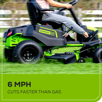 Greenworks 60V 42" Cordless Battery CrossoverT Riding Lawn Mower + Bagger w/ Six (6) 8.0Ah Batteries and Three (3) Dual Port Turbo Chargers - 7419802-VK