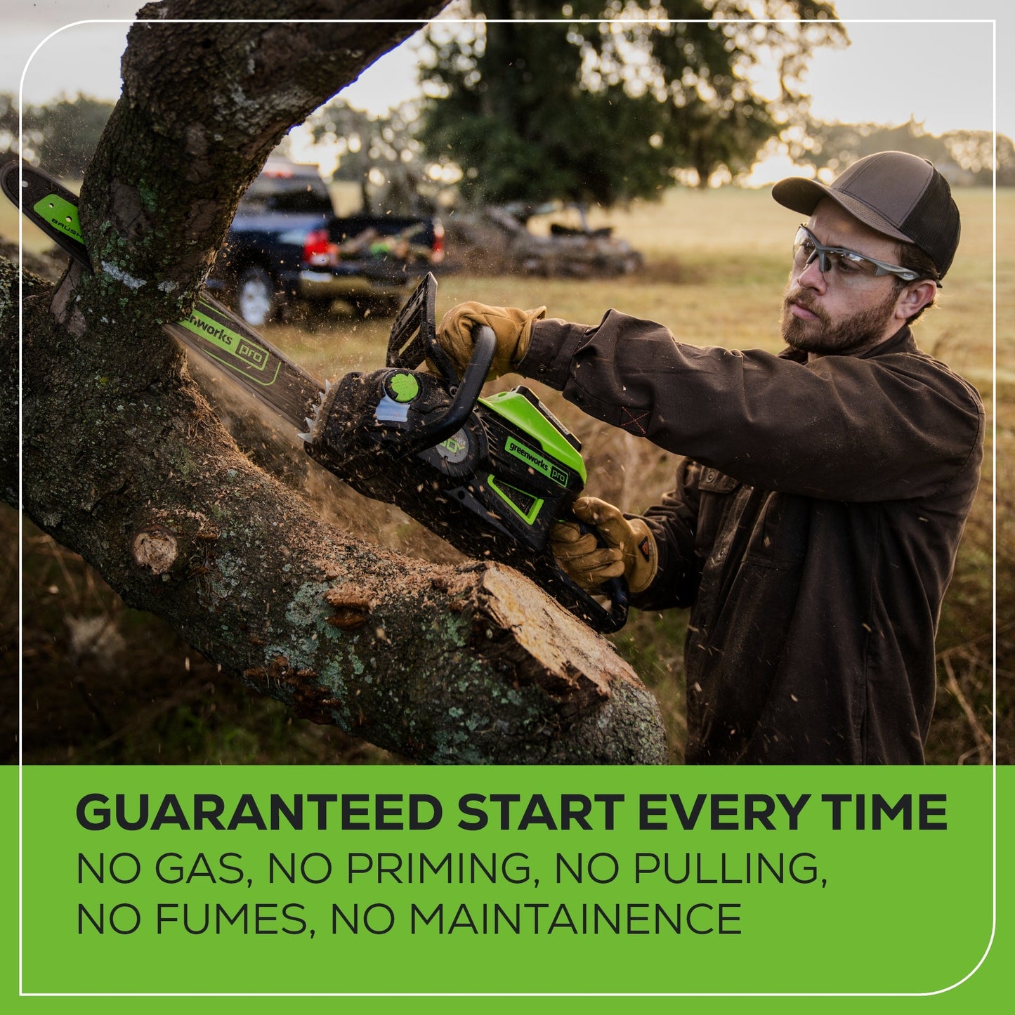 Greenworks 60V 18" Cordless Battery Brushless 2.5kW Chainsaw w/ 5.0Ah Battery & Rapid Charger - 2026102