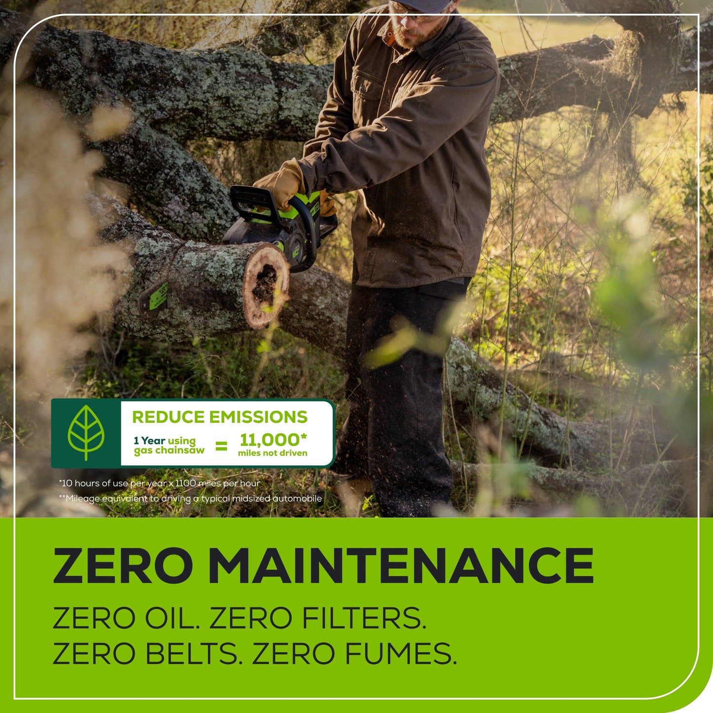 Greenworks 60V 18" Cordless Battery 2.0kW Chainsaw w/ 4.0 Ah Battery & Charger - 2019302