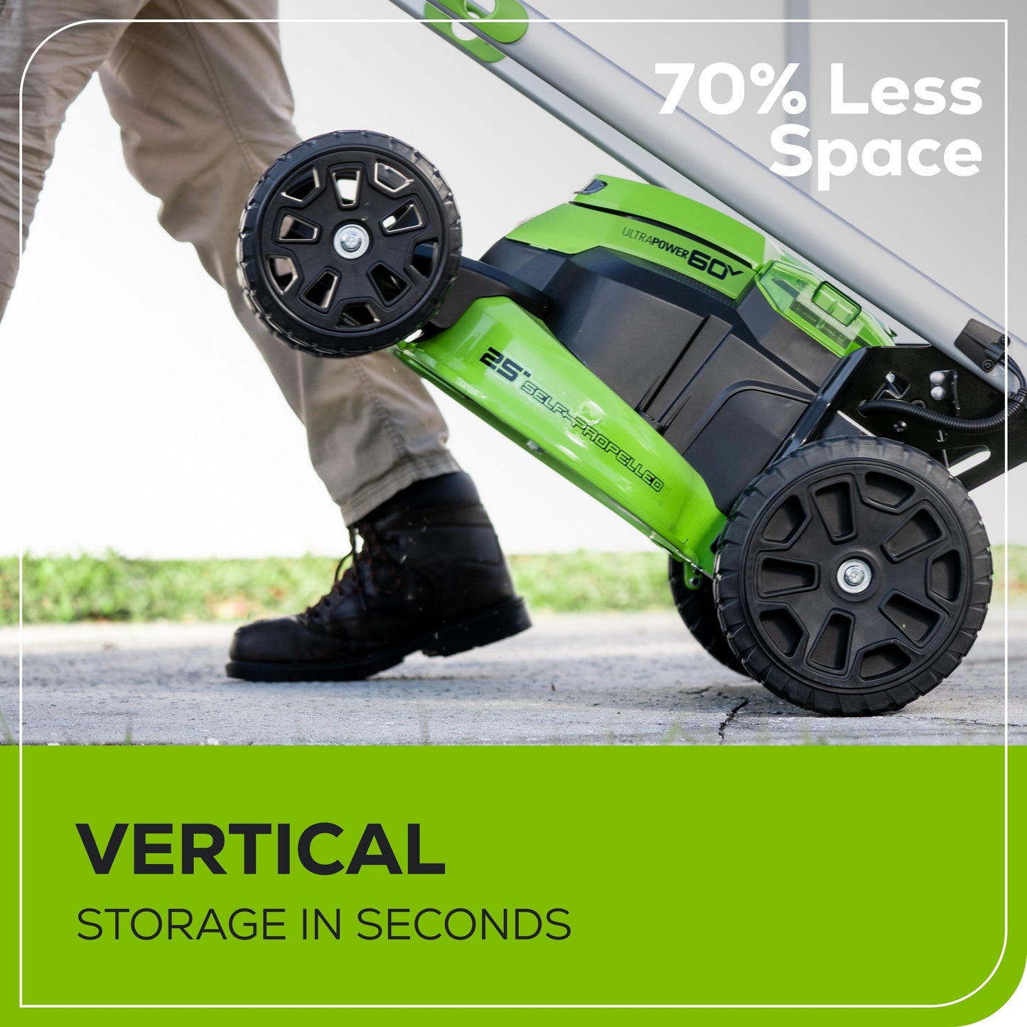 Greenworks 60V 25" Cordless Battery Dual Blade Self-Propelled Lawn Mower w/ Two (2) 4.0Ah Batteries & Dual-Port Charger - 2531502
